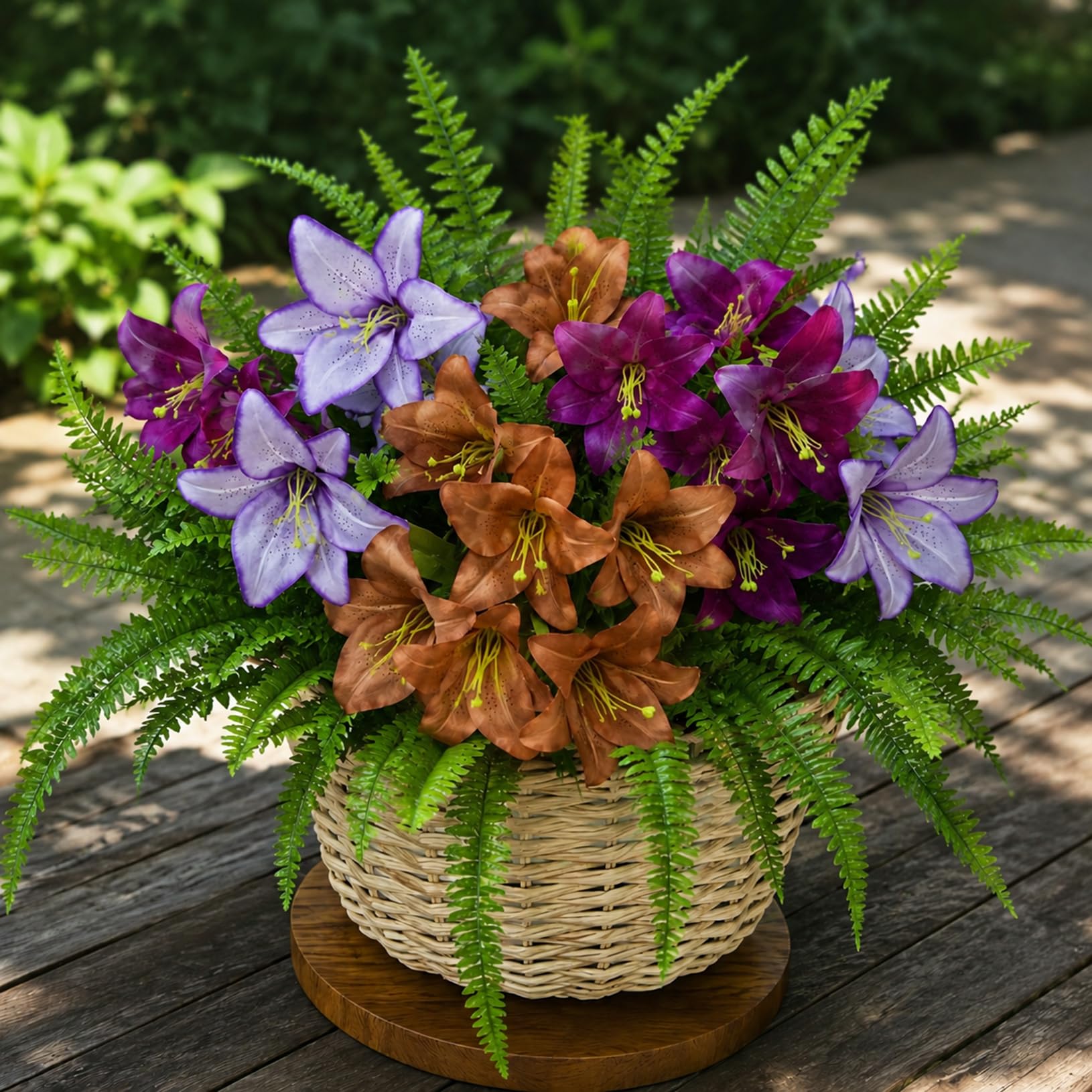 ATAVSADN 9 Bundles Artificial Flowers for Outdoors/Indoors, Artificial Plants Outdoor, Fake Flowers for Outside Garden Porch Window Box Home Wedding Farmhouse C,One Size