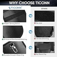 Vista 7 de TICONN Faraday - 2 bolsas para llavero, protector de jaula Faraday de 3.5 x 5.0 pulgadas, bloqueo de señal RFID para automóvil, bolsa antirrobo Negro
