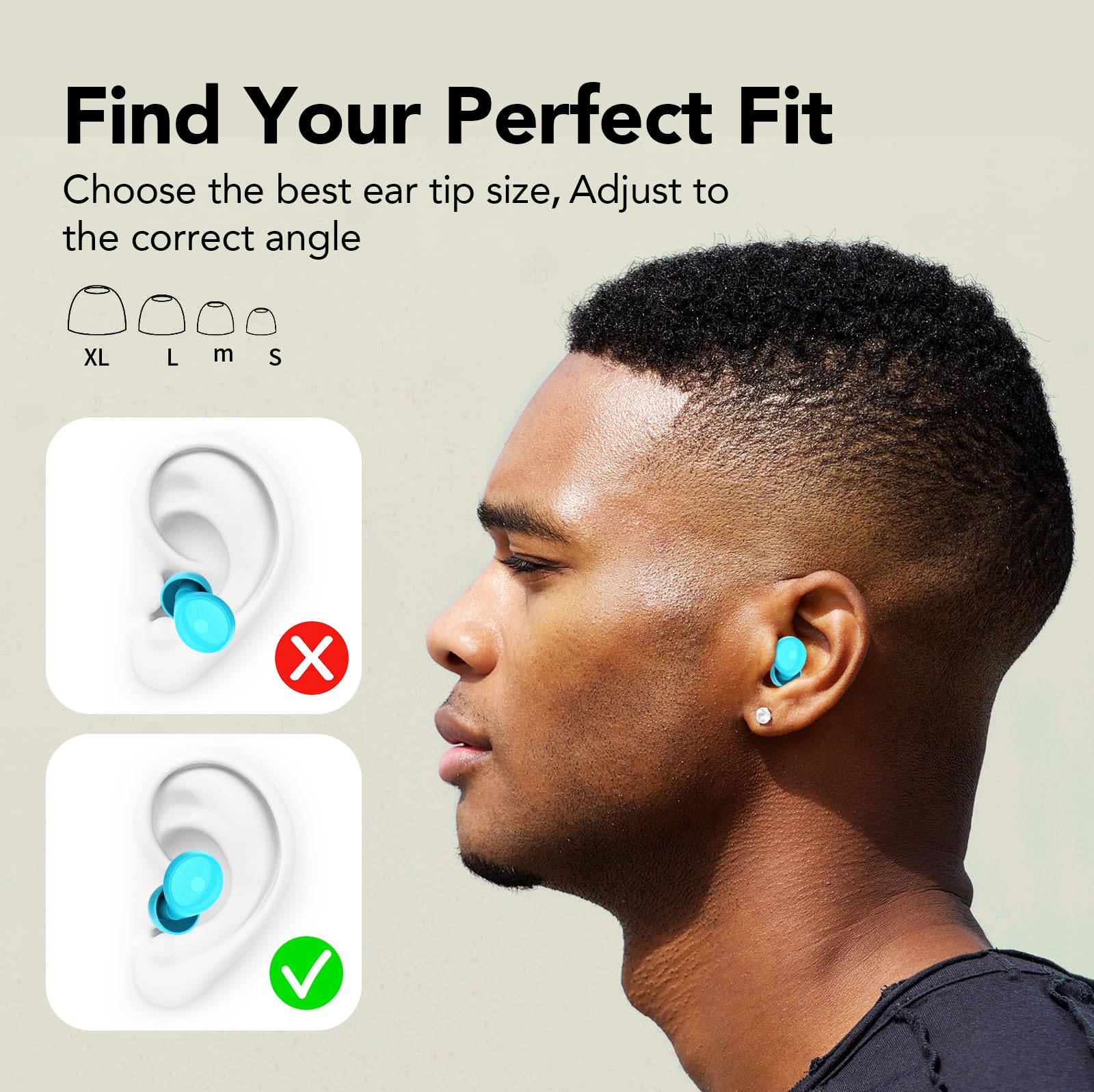 2025 Nuevos tapones para los oídos para dormir, 45 dB, protección auditiva reutilizable, tapones para los oídos con 8 tapones para los oídos y bolsa de transporte, dormir, viajes, concentración