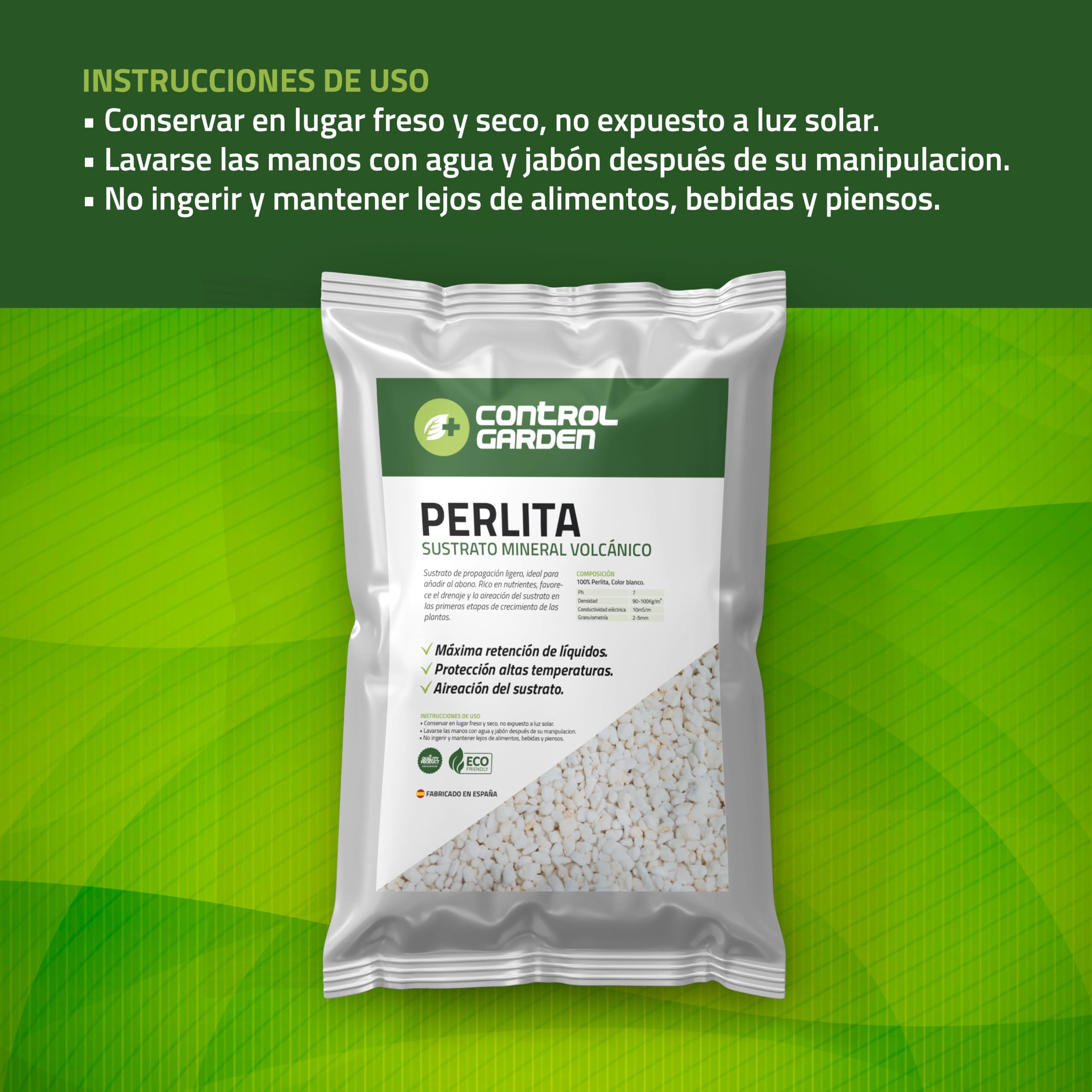 GROWMANIA.ES CONTROL GARDEN Pack Arlite 6L + Perlite 6L | Substrat pour plantes et cultures intérieur et extérieur | Fabriqué en Espagne