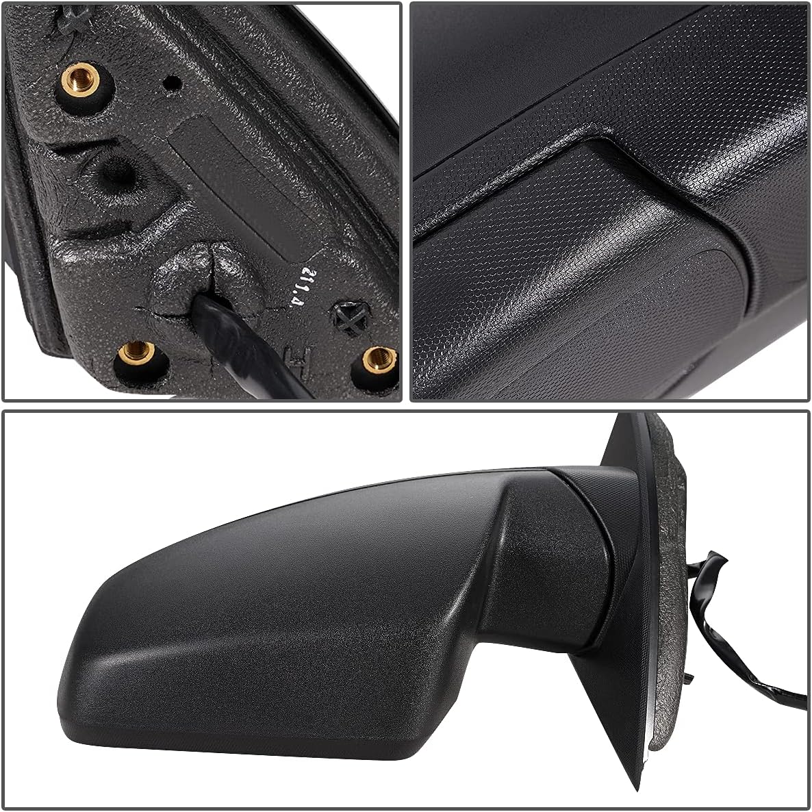 Auto Dynasty GM1320452 Factory Style Driver Left Side Mirror - Manual Folding | Power Adjust | Blind Spot Detection - Compatible with Chevrolet Equinox 10-17, Textured Black