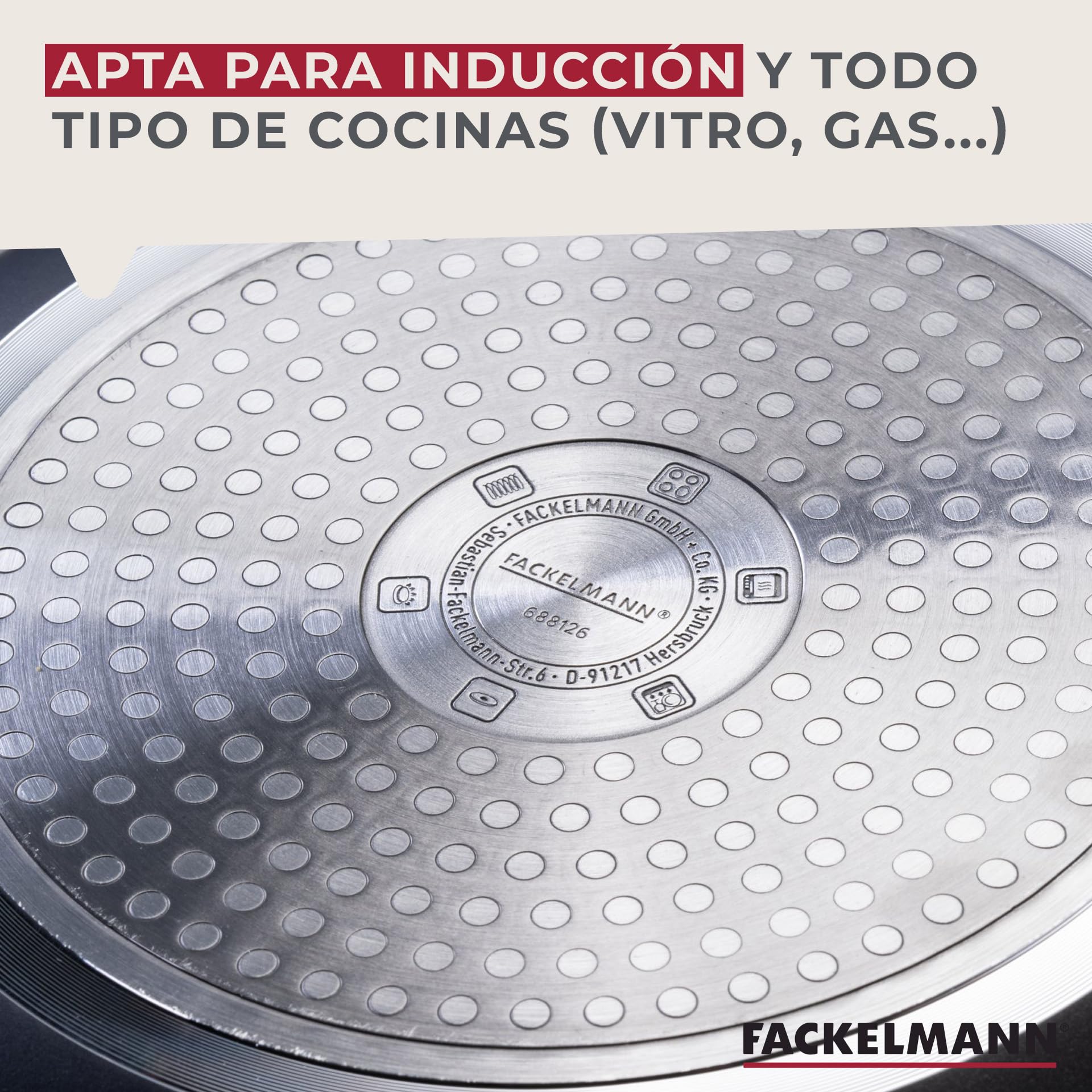Fackelmann Brandao Set de 3 sartenes antiadherentes, 20/24/28 cm, Aluminio Reciclado, Revestimiento Antiadherente Cerámico Resistente hasta 400ºC, Libres de PFA, Aptas para Inducción