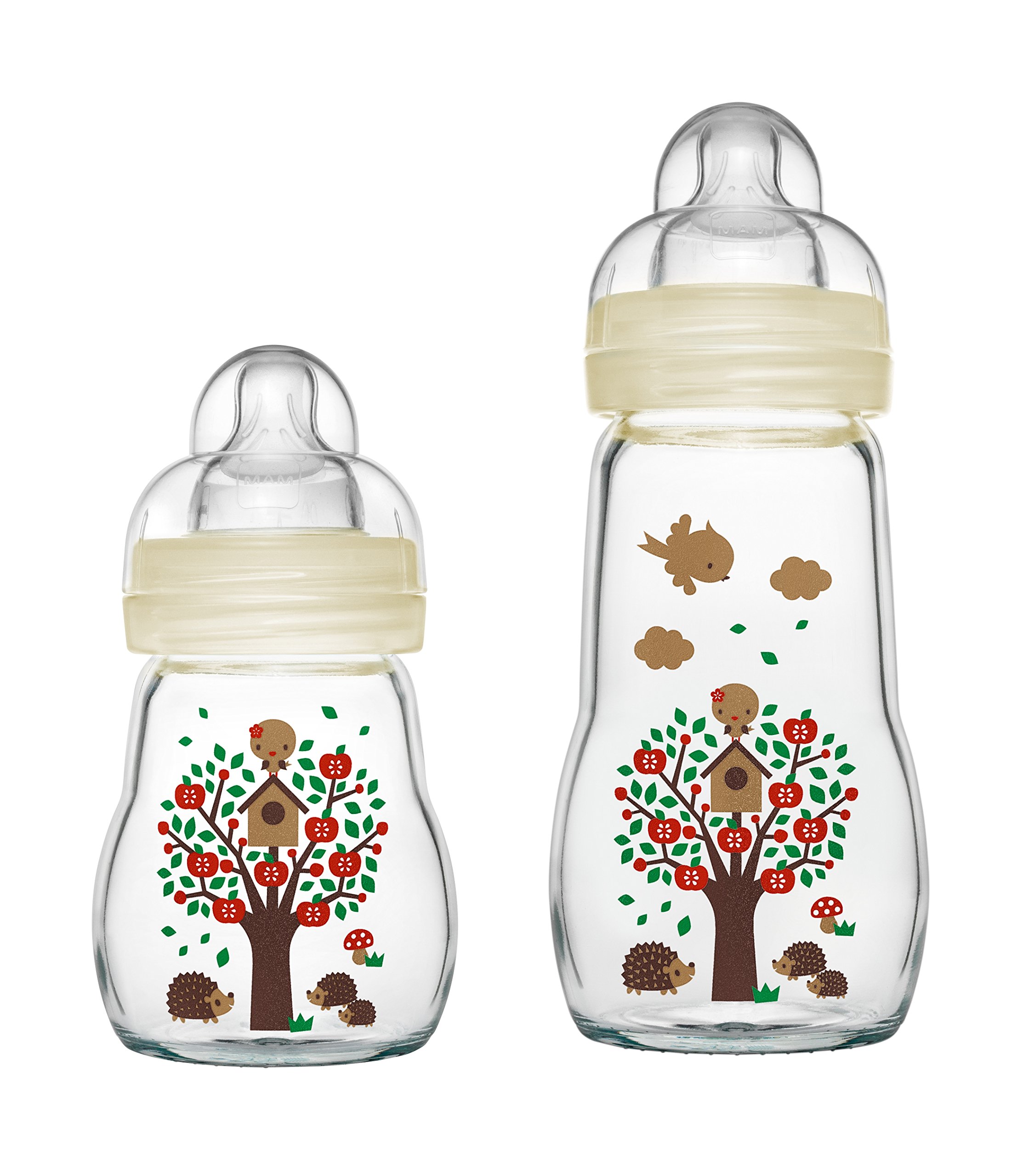 MAM Feel Good Bouteille en verre de 170 ml et 260 ml, neutre