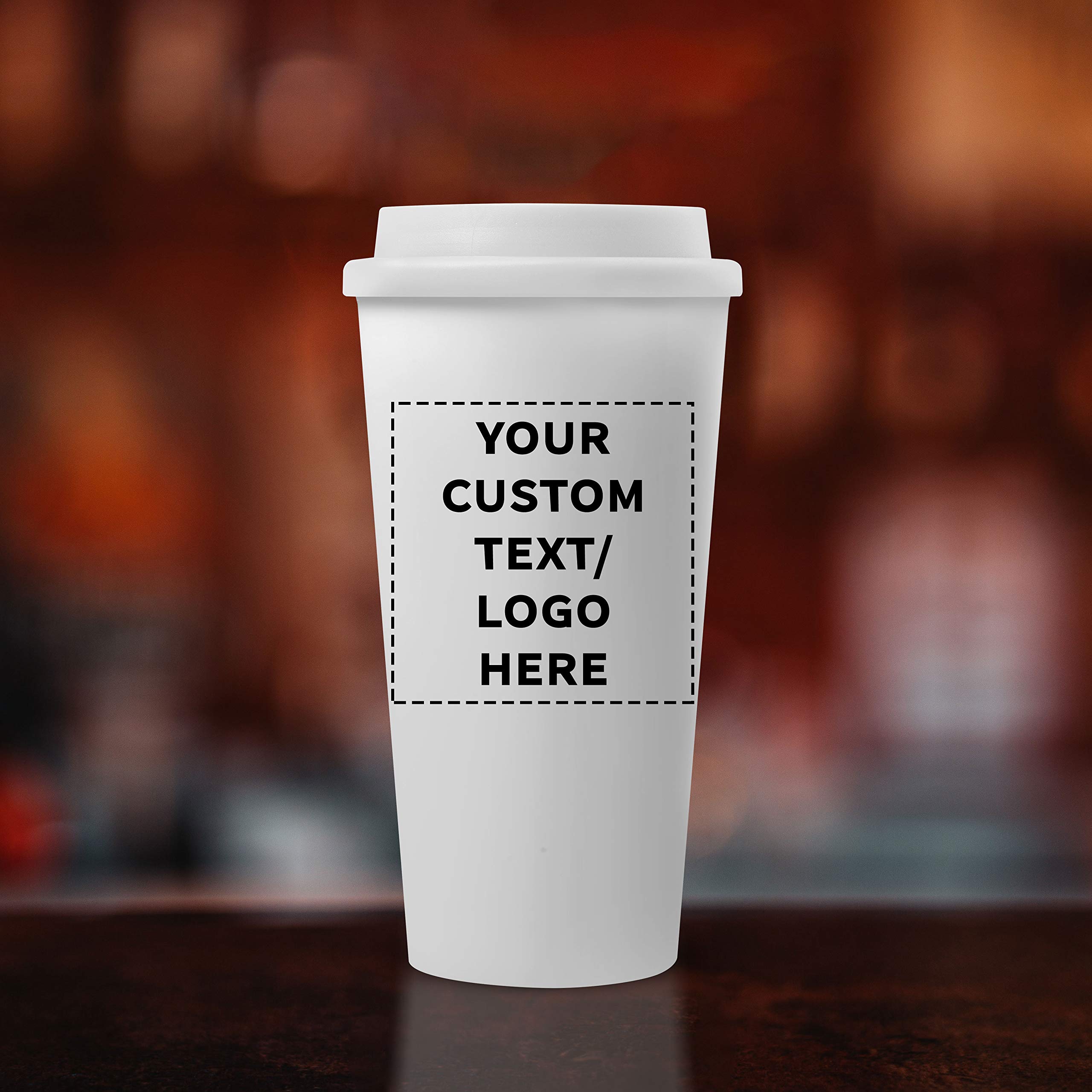 Amazon.com | Personalized 16 oz. 2GoCup Plastic Tumblers - 10 pack Custom  Text, Logo - White: Tumblers & Water Glasses