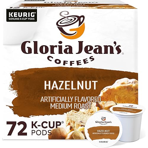 Gloria Jean's Coffees Hazelnut, Single-Serve Keurig K-Cup Pods, Flavored Medium Roast Coffee, 72 Count