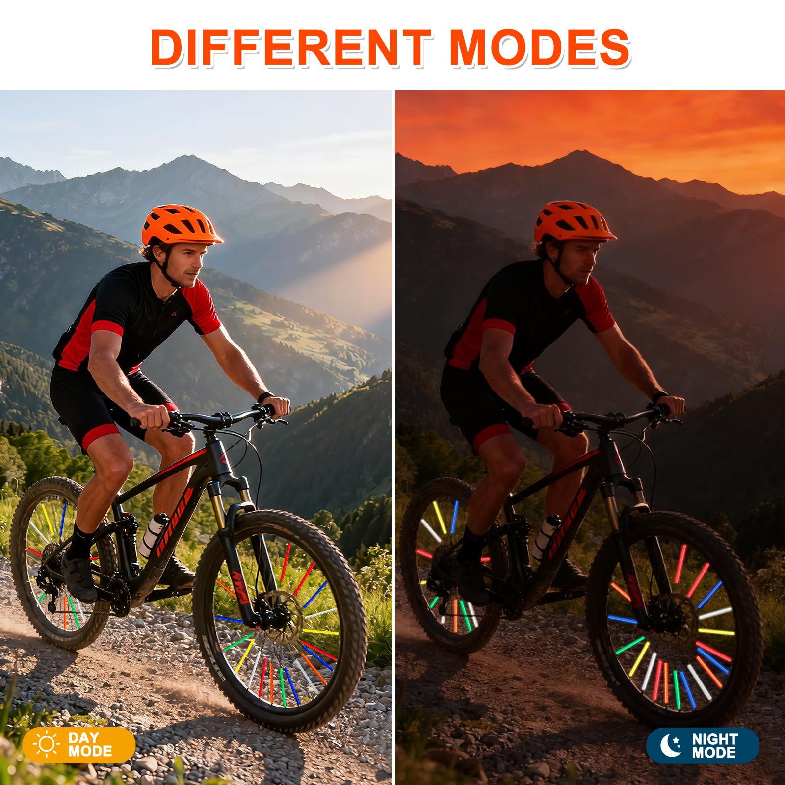 Set Di 84 Riflettori Colorati Per Raggi Di Bici – Visibilità 360°, Riutilizzabili, In ABS, Per Ruota - 2