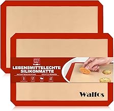 Walfos Extra Large Silicone Baking Mat Set of 2 50 x 40 cm Non Stick Reusable Heat Resistant BPA Free Eco Friendly Dishwasher Safe
