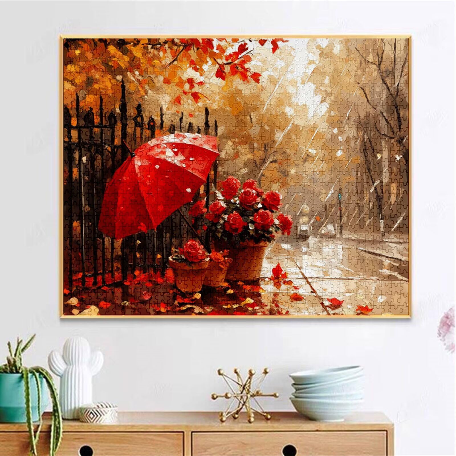 Puzzle 2000 Teile Rose Puzzle Erwachsene, Holzpuzzle für Erwachsene und Teenager, Klassische Puzzles Regenschirm Jigsaw Puzzles, DIY Groß Puzzelmatten 100x70cm, Home Wand Dekor oder Geschenk H-2066