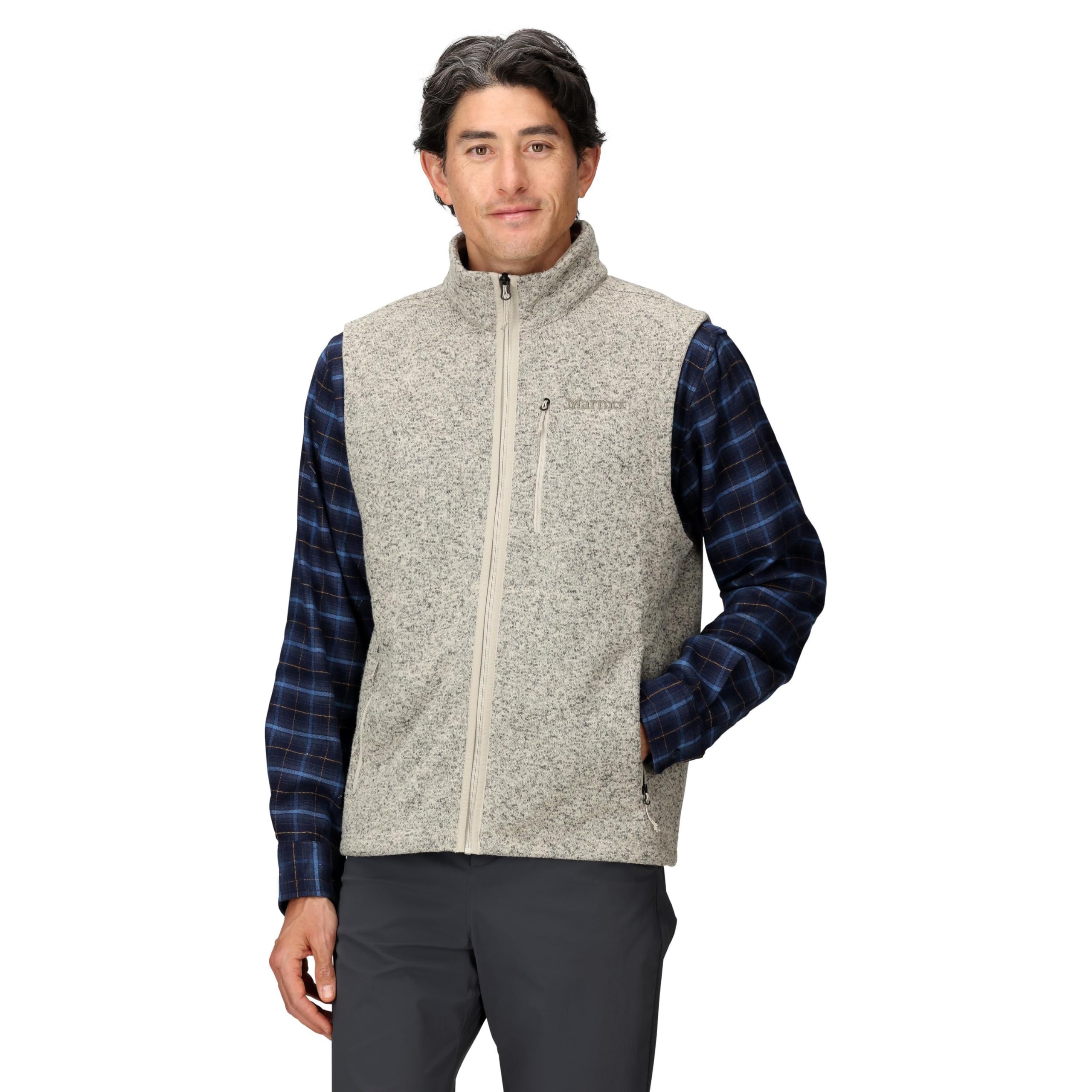 MARMOT Men's Drop Line Vest, Birch Bark Heather, L