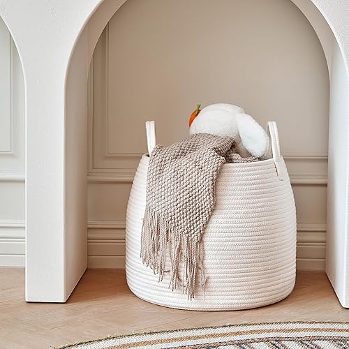 Miniatura 4 de Cesta de lavandería para cuarto de bebé, canasta para niños, mantas, almohadas, juguetes (15 x 13 pulgadas), cesta de juguetes para bebé,