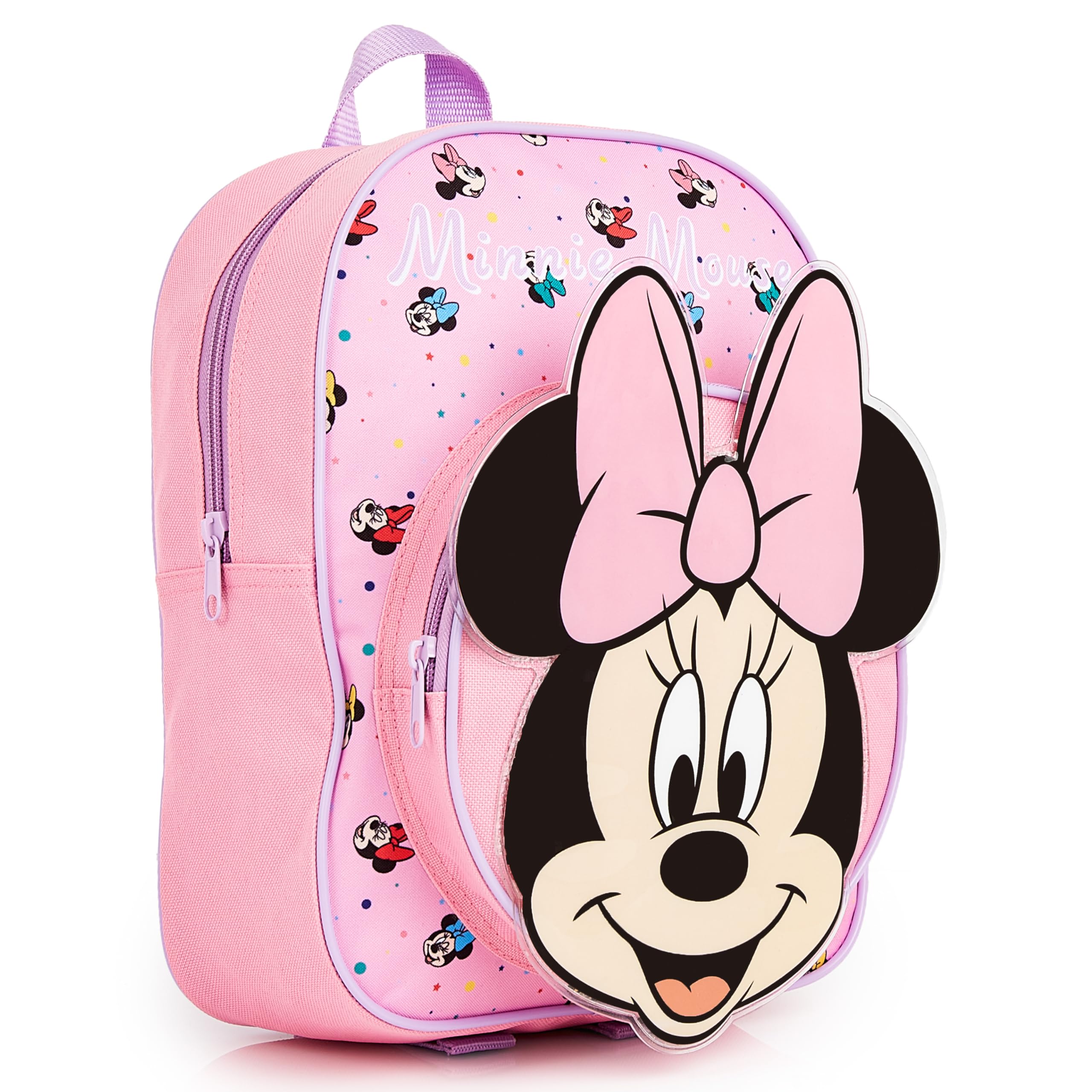 DisneyTravel Backpack for Kids and Toddlers Minnie Mouse Marie Girls Backpack with Water Bottle Pocket Nursery Preschool School Bag Holiday Travel Accessories Cute Girls Gifts