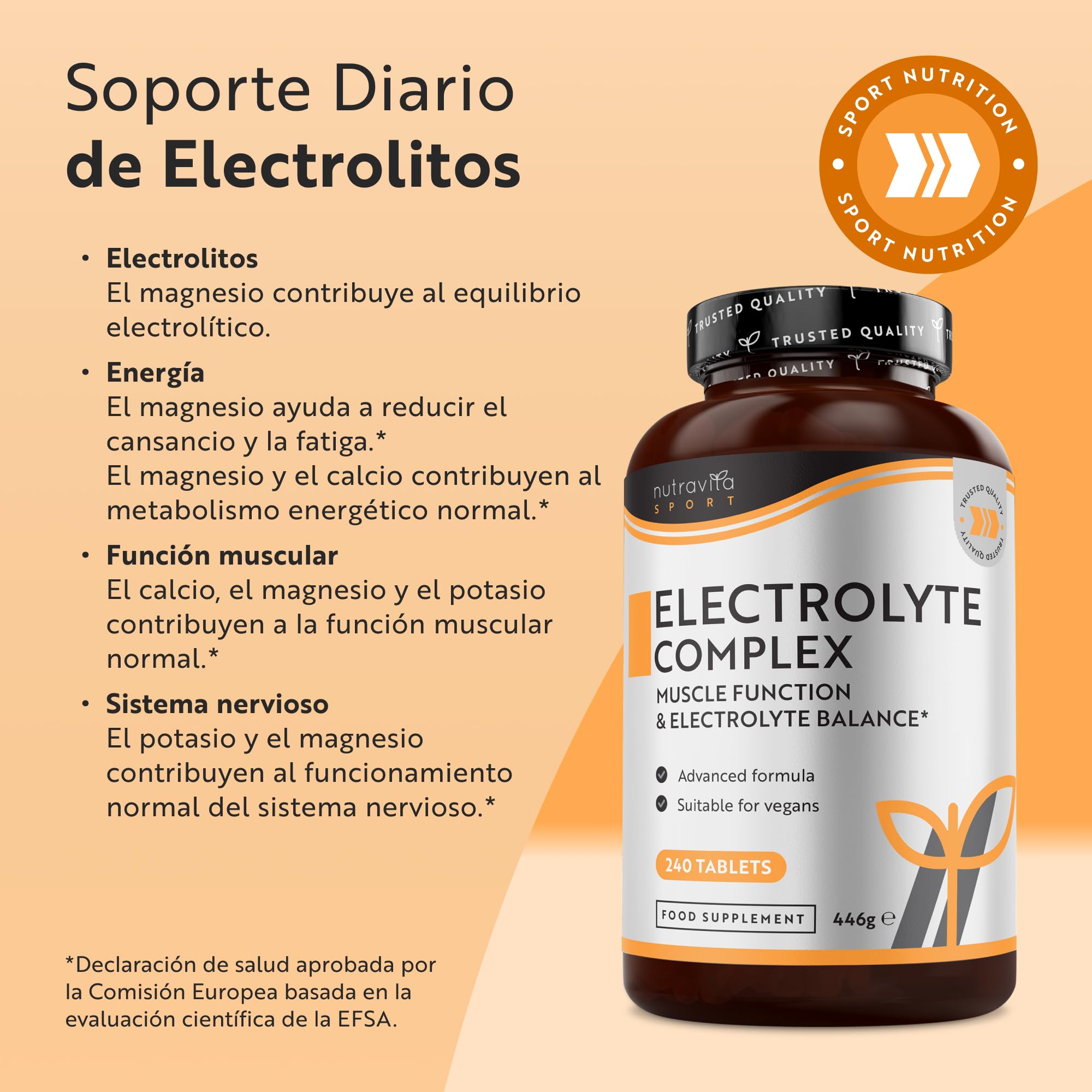 Nutravita Electrolitos Complejo - 240 Comprimidos Veganos - Potasio y Magnesio, Calcio, Cloruro, Sodio - Electrolitos sin Azucar - Función Muscular, Equilibrio Electrolítico - Electrolytes Hidratacion