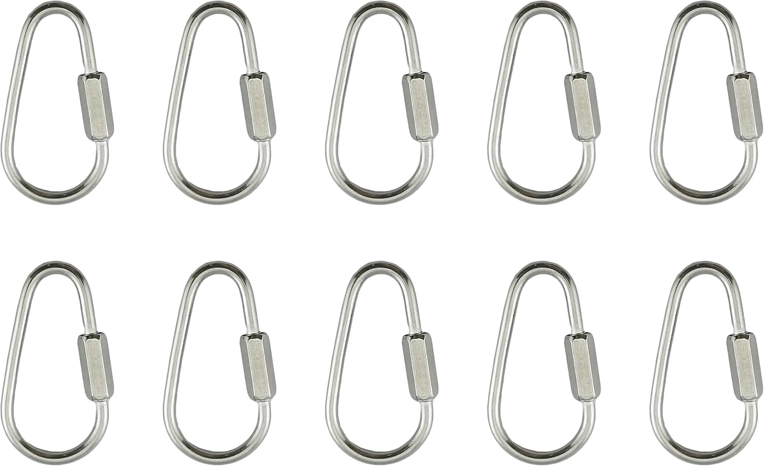 US Stainless Stainless Steel 316 Pear Shape Quick Link 1/8" or 3.5mm Marine Grade 10 Pieces