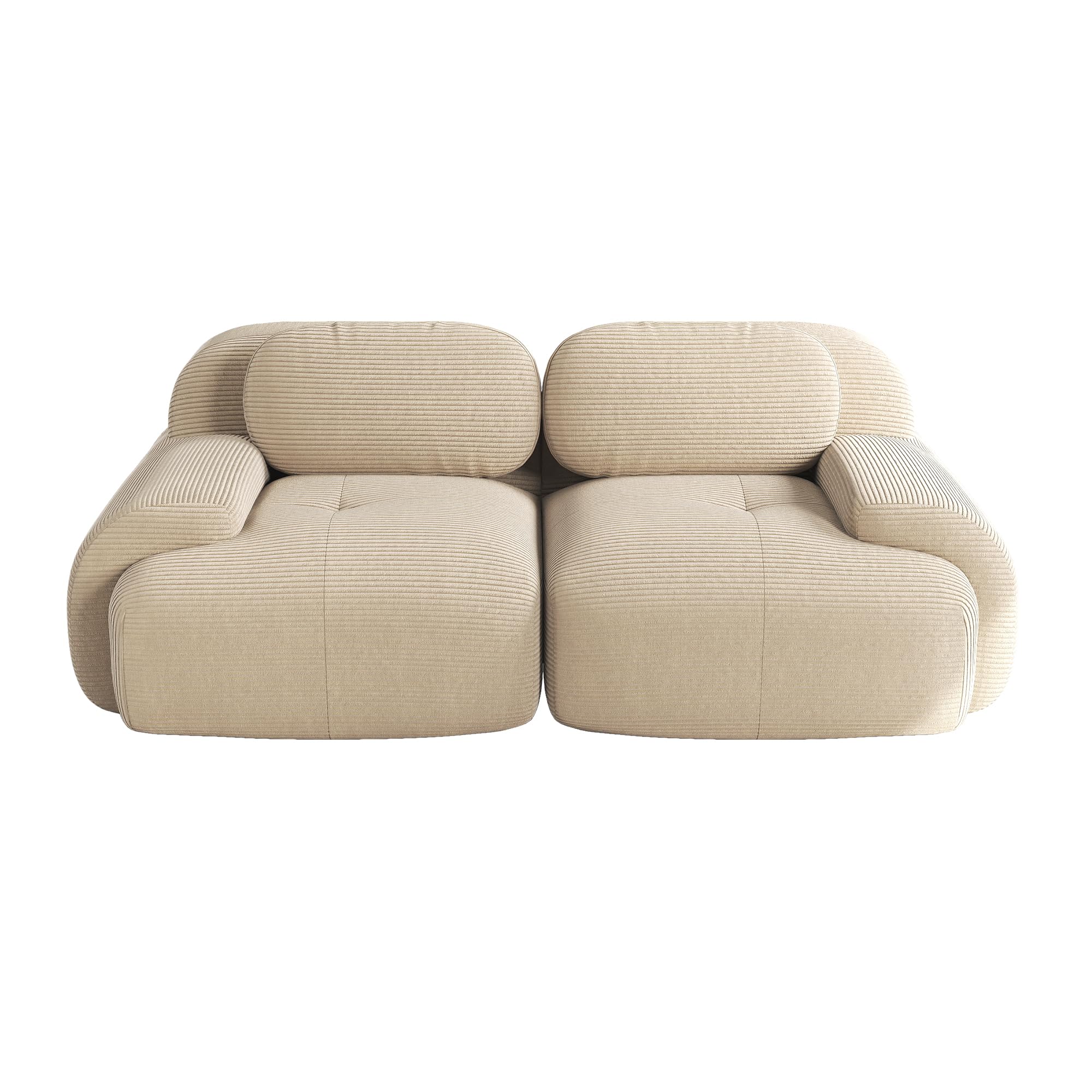 Sofá modular de pana color beige, sin montaje, para sala de estar o cine en casa