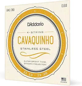 ENCORDOAMENTO PARA CAVAQUINHO EJ93 STAINLESS STEEL WOUND .011 .013 .023 .028 - D'ADDARIO