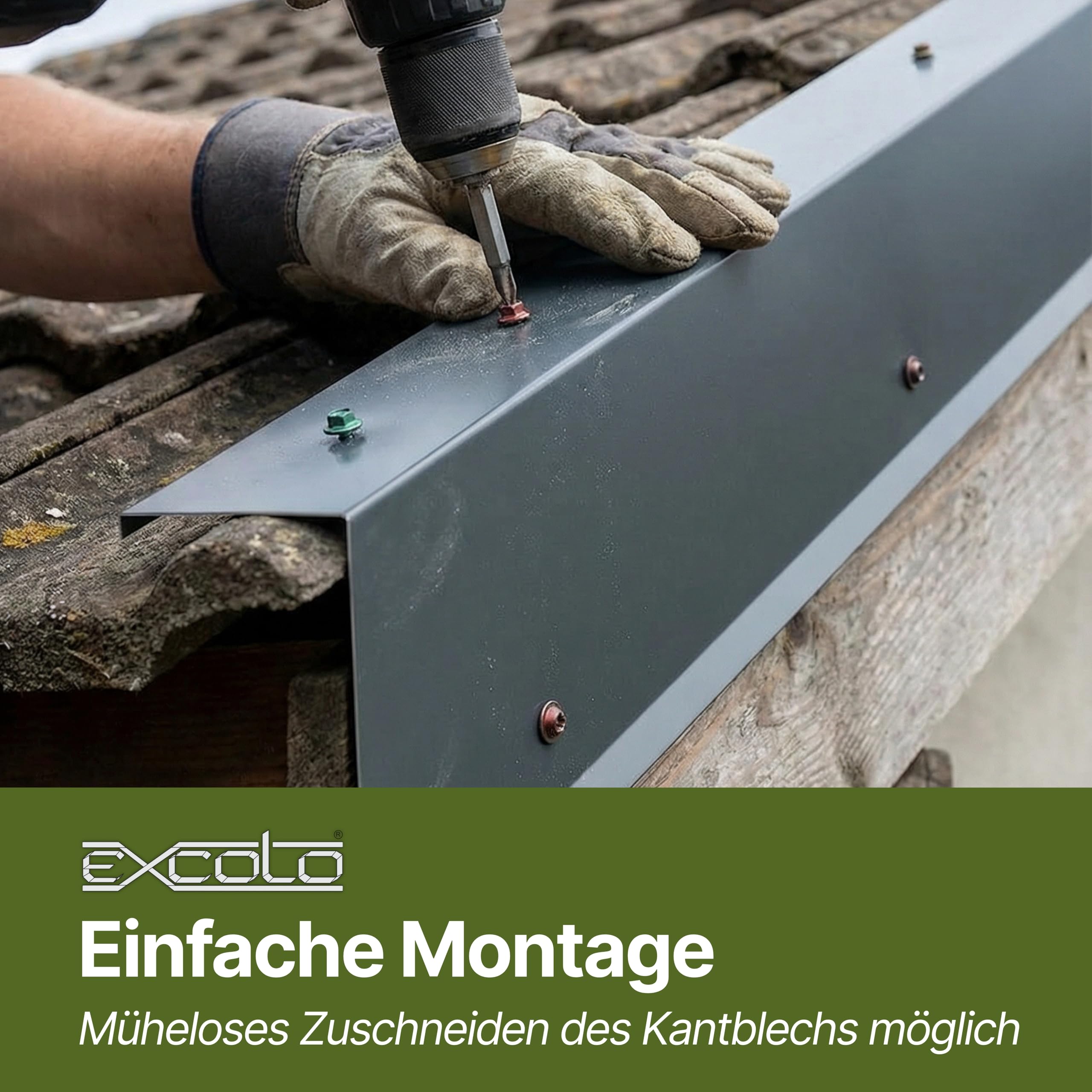 Ortgangblech Ortgangwinkel Winkel Ortblech 120 mm x 215 mm / 2000mm lang Dach-Abschluss-Blech Dachrandblech Dach Kantblech Alu Anthrazit Grau (120mm x 215mm)