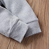 Vista 6 de CIYCUIT Ropa de bebé recién nacido, de punto acanalado, de manga larga, pantalones de 2 piezas para otoño e invierno