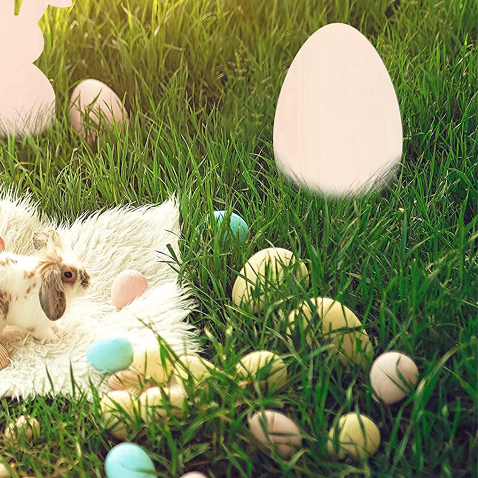ToBeIT 40 uova di pasqua da decorare, uova in legno da dipingere, per bambini, fai da te, decorazioni pasquali