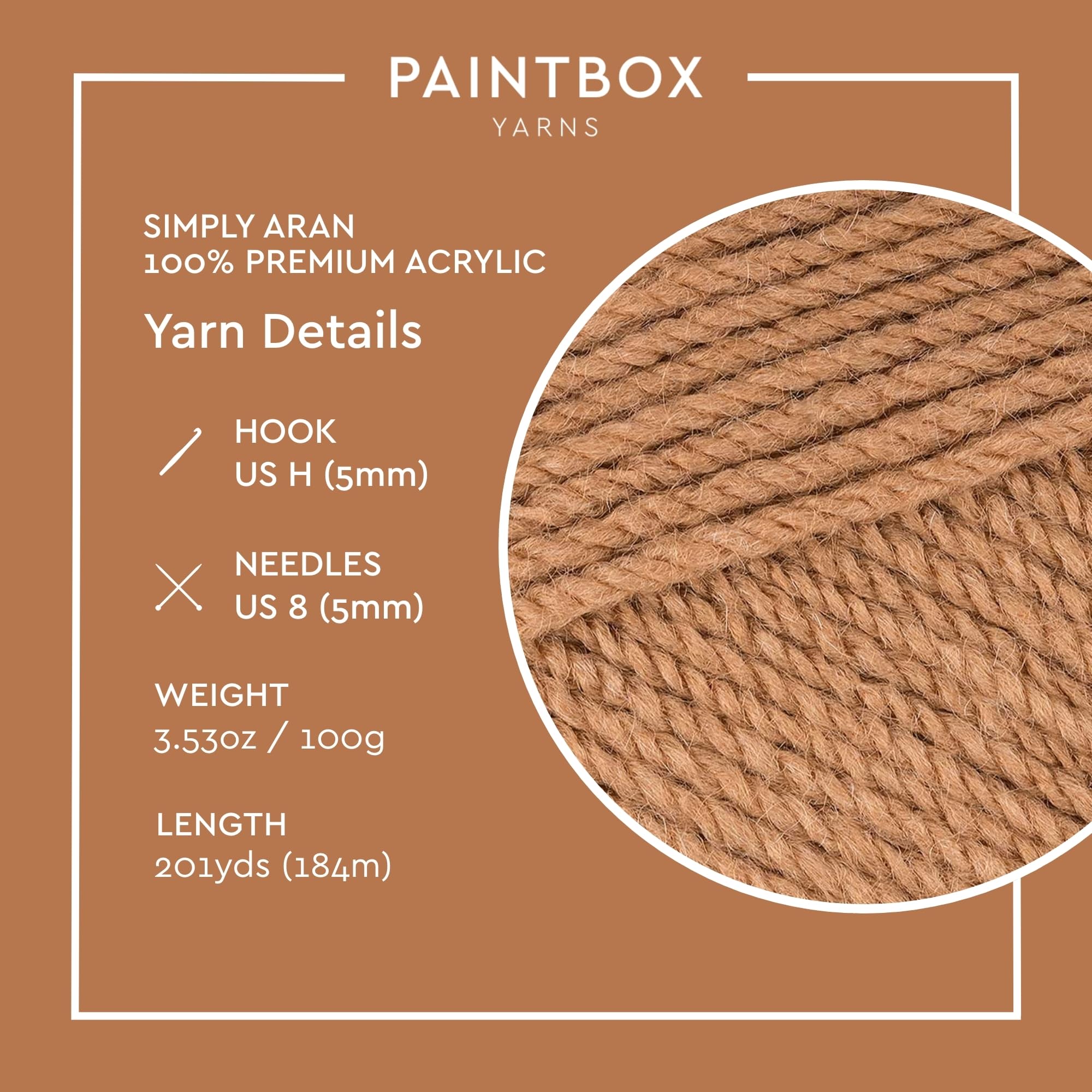 Amazon.com: Paintbox Aran Yarn - Acrylic Yarn - 201yds (184m)/100g