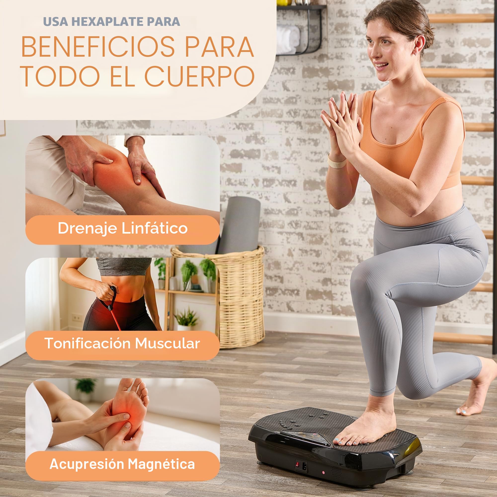 LifePro Plataforma vibratoria Hexaplate para Drenaje linfático y pérdida de Peso, Pantalla LED, Control Remoto, 150 kg, 120 velocidades, Motor silencioso de 150 W