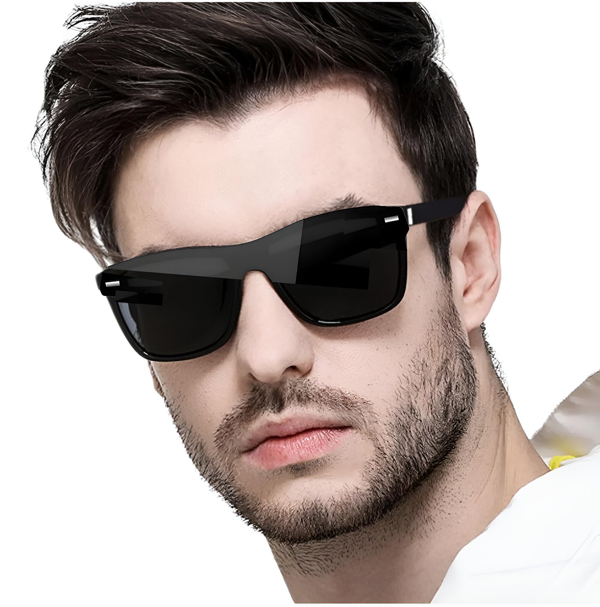 Mens Non Polorized Sunglasses UV Protection Sunglass for Men Cycling Running Driving Fishing Glasses ITALIC Black (Size -Medium)-image-22