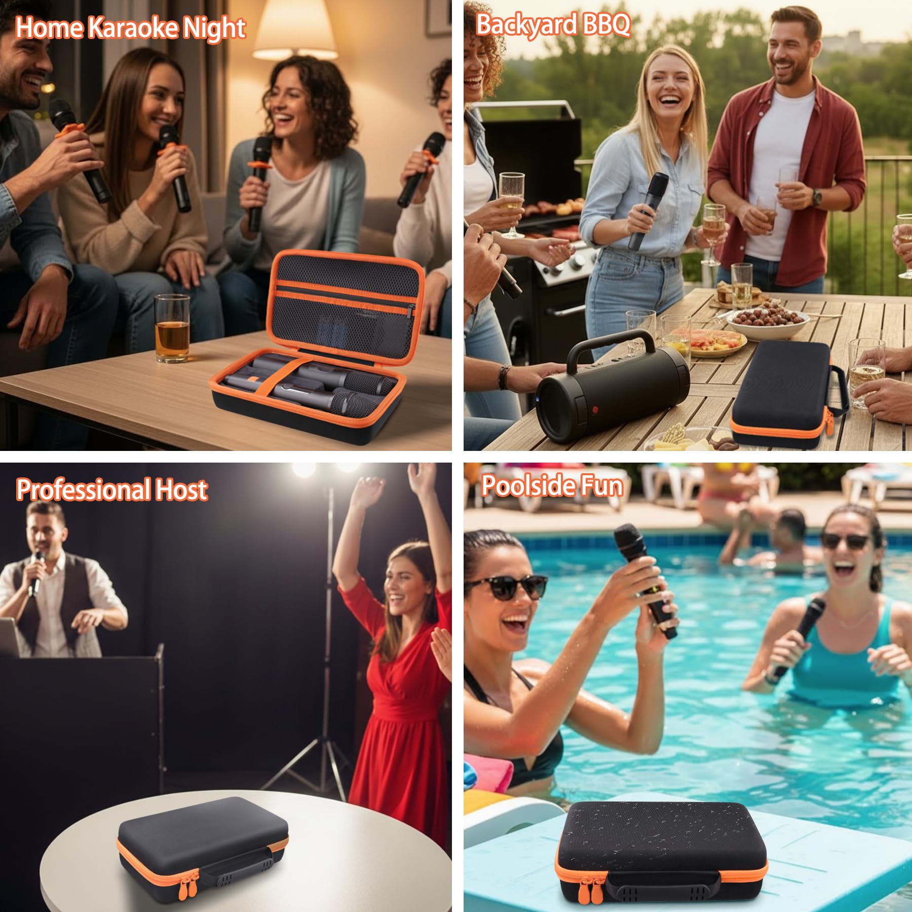 co2CREA cassa custodia borsa per JBL PartyBox Wireless Mic 2X Digital Wireless Microphones/JBL Wireless Two Microphone System(solo scatola,Case Only)