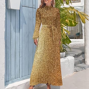 Amazon.co.jp: [KANAKO] ゴールドダスト きらめく 金色 ワンピース