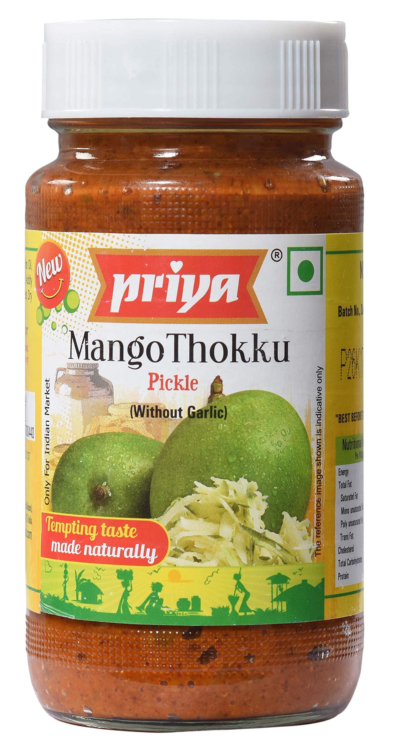 Buy Priya Mango Thokku Pickle without Garlic, 300g Authentic Telugu