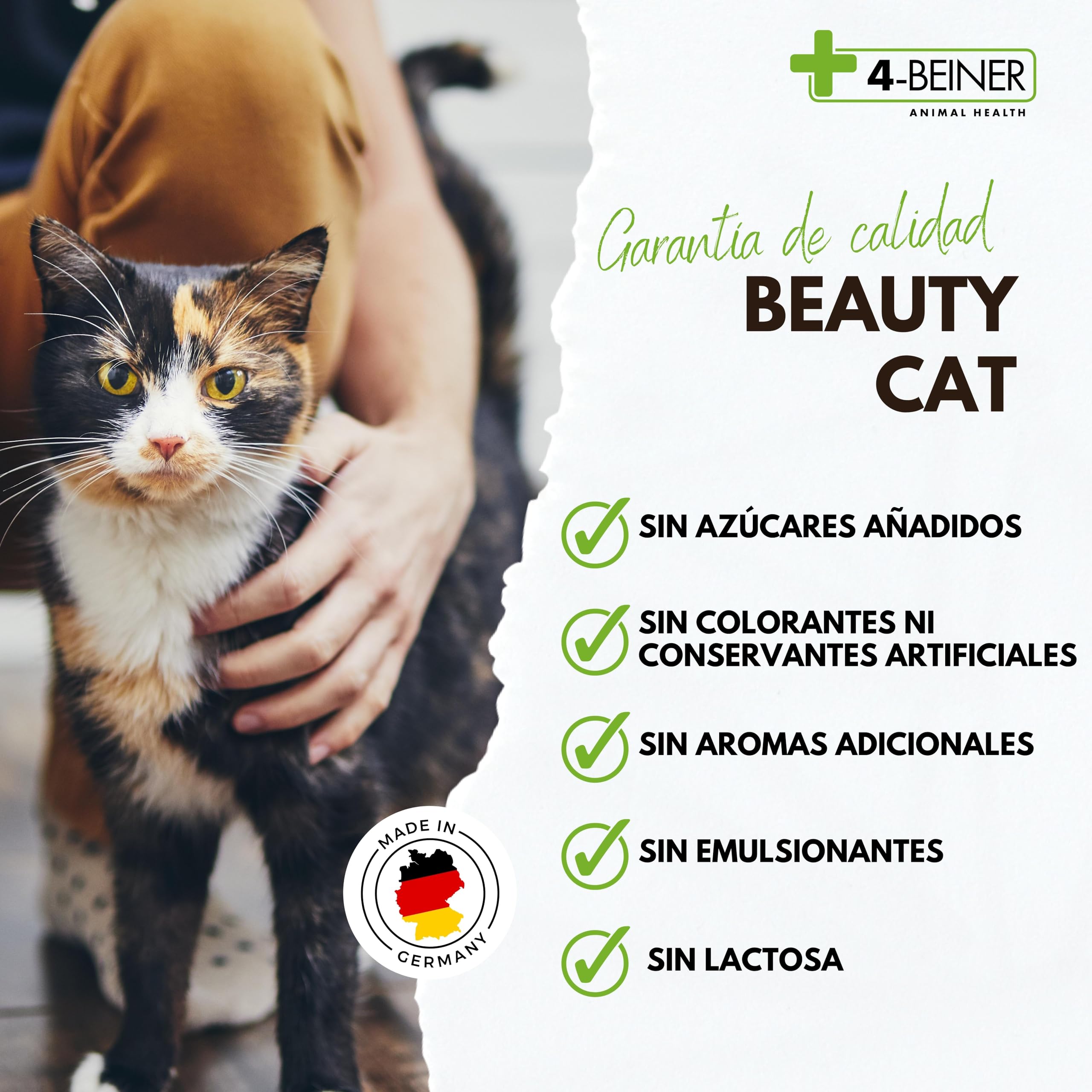 4-Beiner Beauty-Cat: multivitaminas para Gatos con Omega 3, MSM, Complejo de Vitamina B, Vitamina C, biotina, Cardo Mariano, levadura de Cerveza, Zinc, YODO, Selenio