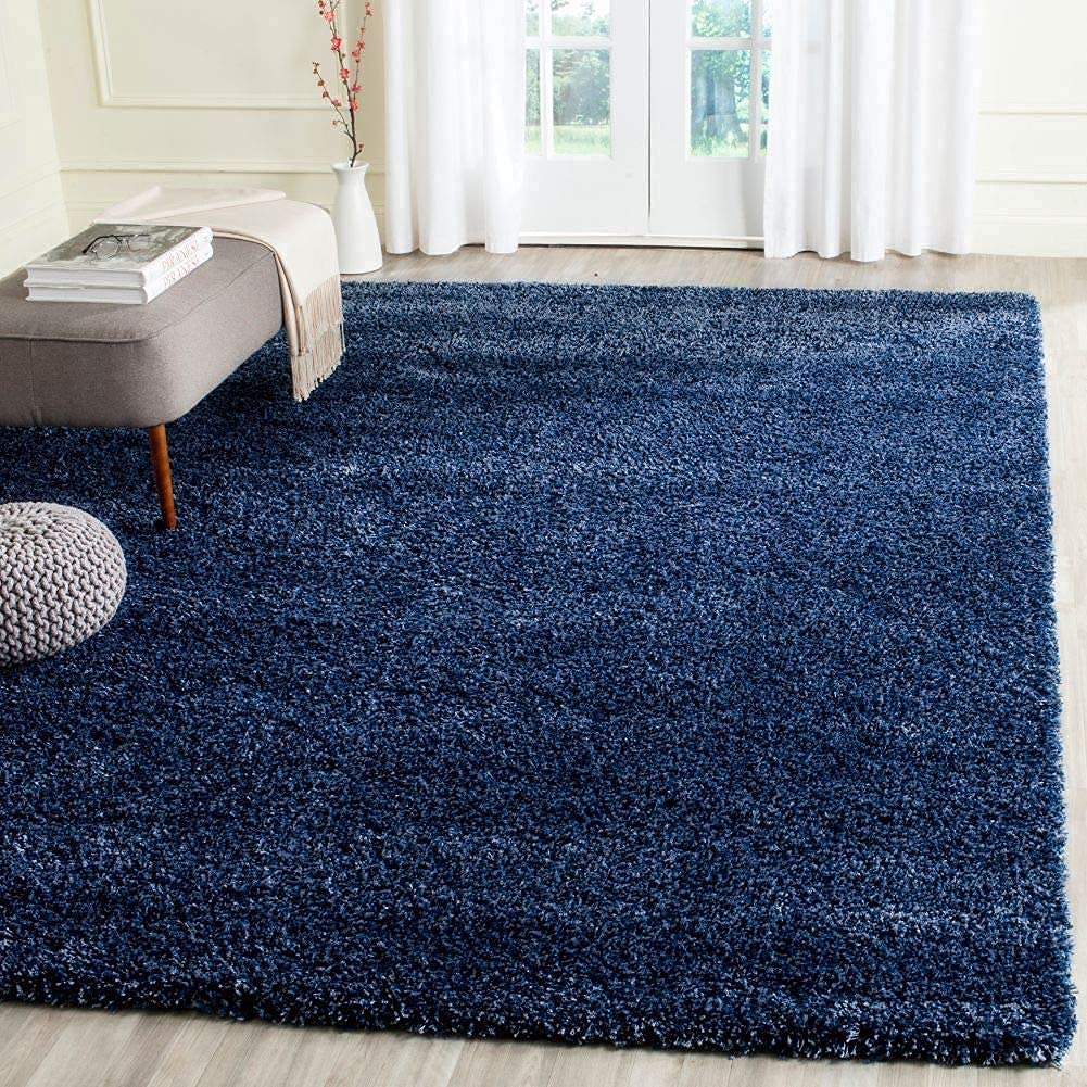 Super Soft Plain 2x4 Feet Shaggy Carpets for Living Room Bedroom Hall Kitchen Modern Fluffy Area Rugs and Color Navy Blue-image-41