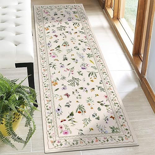 Miniatura 31 de Vaukki - Alfombra de pasillo, suave y peluda, alfombra antideslizante lavable, para lavandería, cocina, granja, baño, entrada y dormitorio