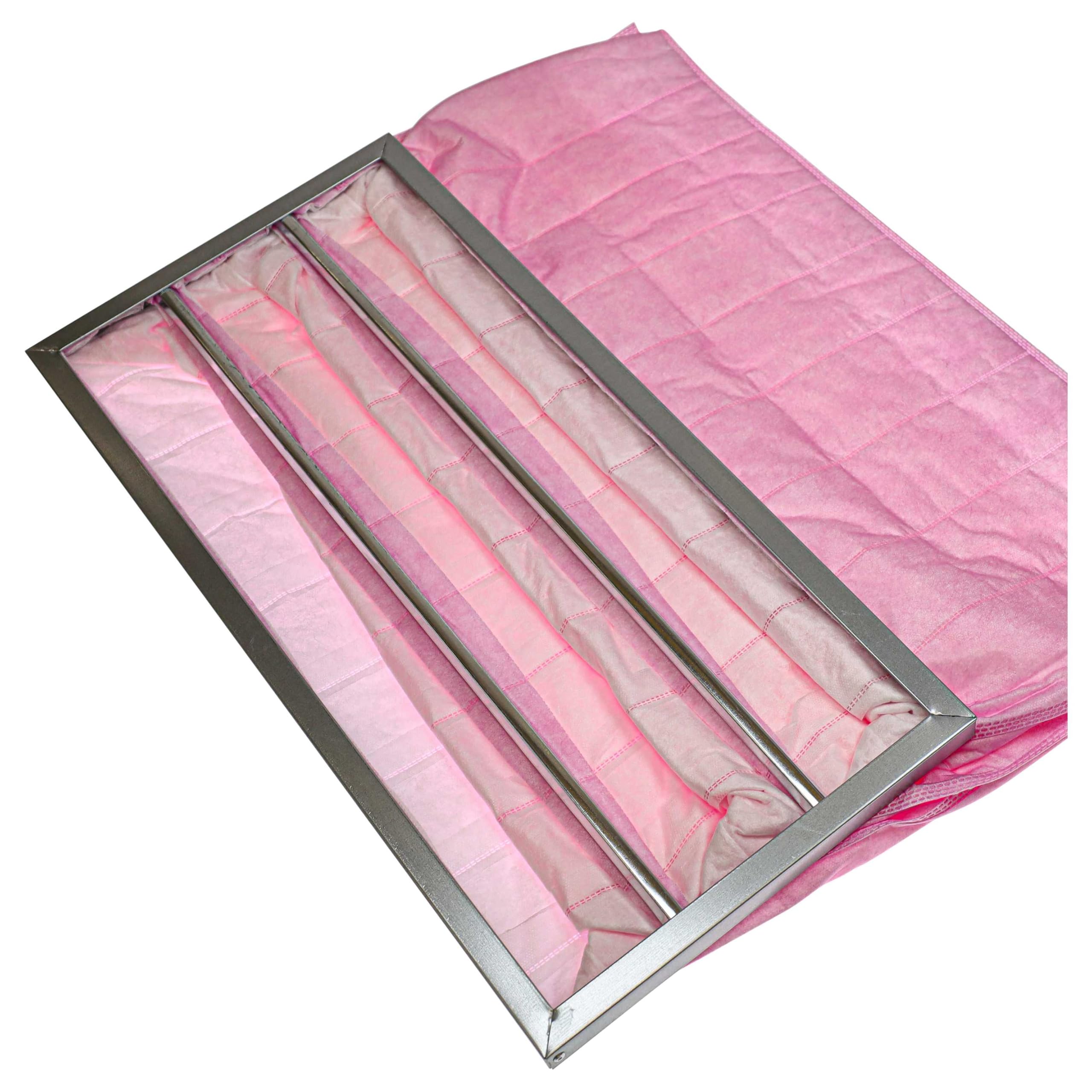 vhbw 5x Filtros de bolsa para sistemas aire acondicionado y ventilación | Filtro F7, 28,7 x 59,2 x 36 cm Rosa
