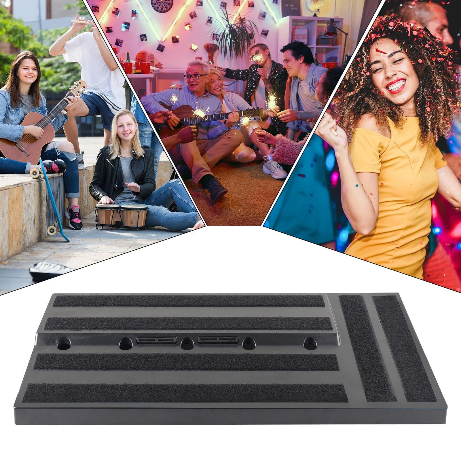 Zasilana płytka pedałowa, pochylona płytka efektów gitarowych, przenośny, pedalboard, akcesoria do basów i gitary, sprzęt muzyczny dla gitarzystów i basistów, kompaktowy organizer na pedały do