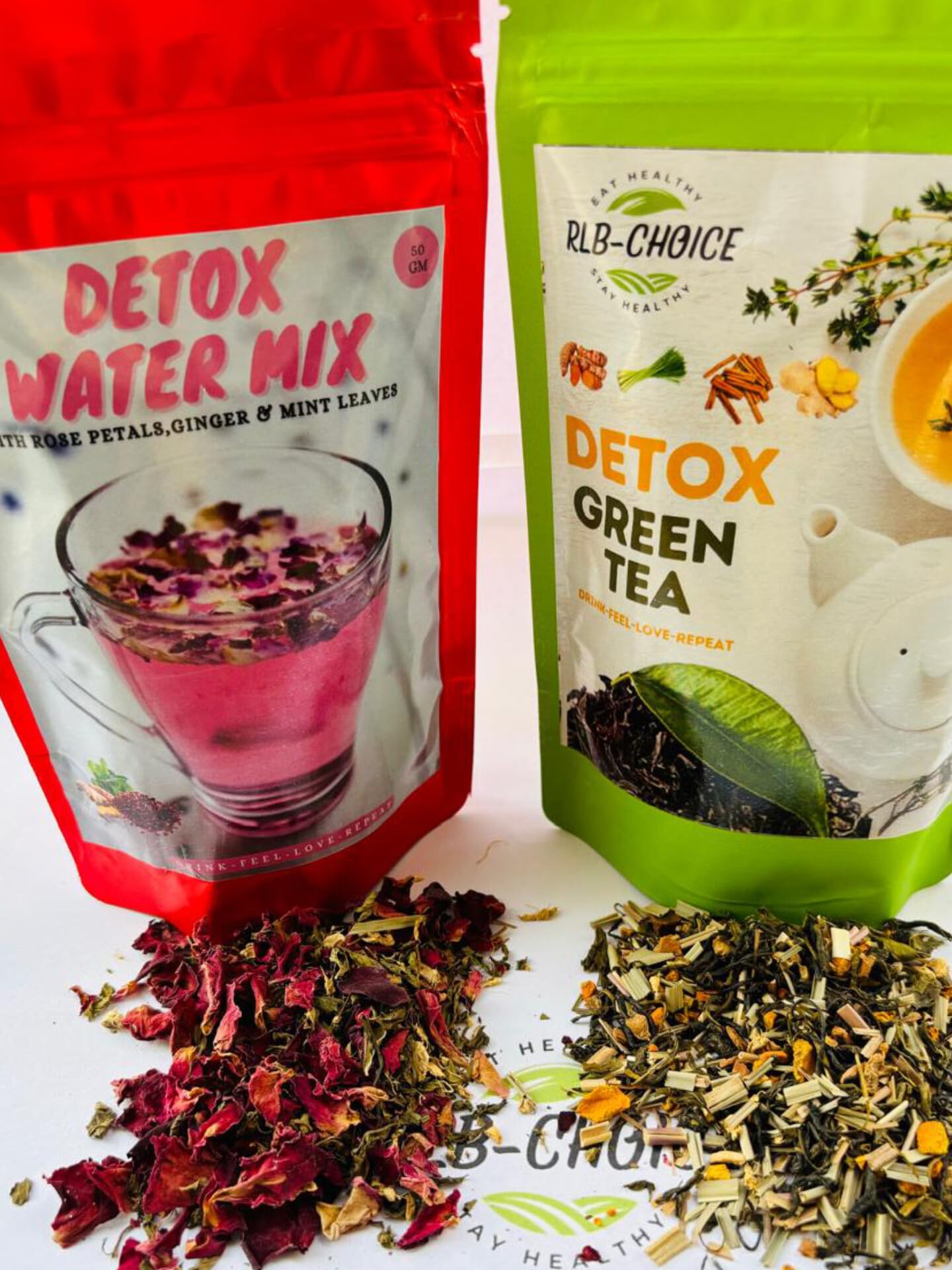 Combo of RLB-CHOICE Floral Fusion Detox Water Mix 50 gm & RLB-CHOICE Loose Leaves Detox Green Tea 80 gm : Rlb-Choice Floral Fusion Detox Water Mix Rose Petal, Ginger, Mint Bliss|Boost Immunity|Remove Toxins|Helps In Weight Loss - 50 gm & Rlb Choice-D (B0DD7JK4GN) Amazon Price History, Amazon Price Tracker
