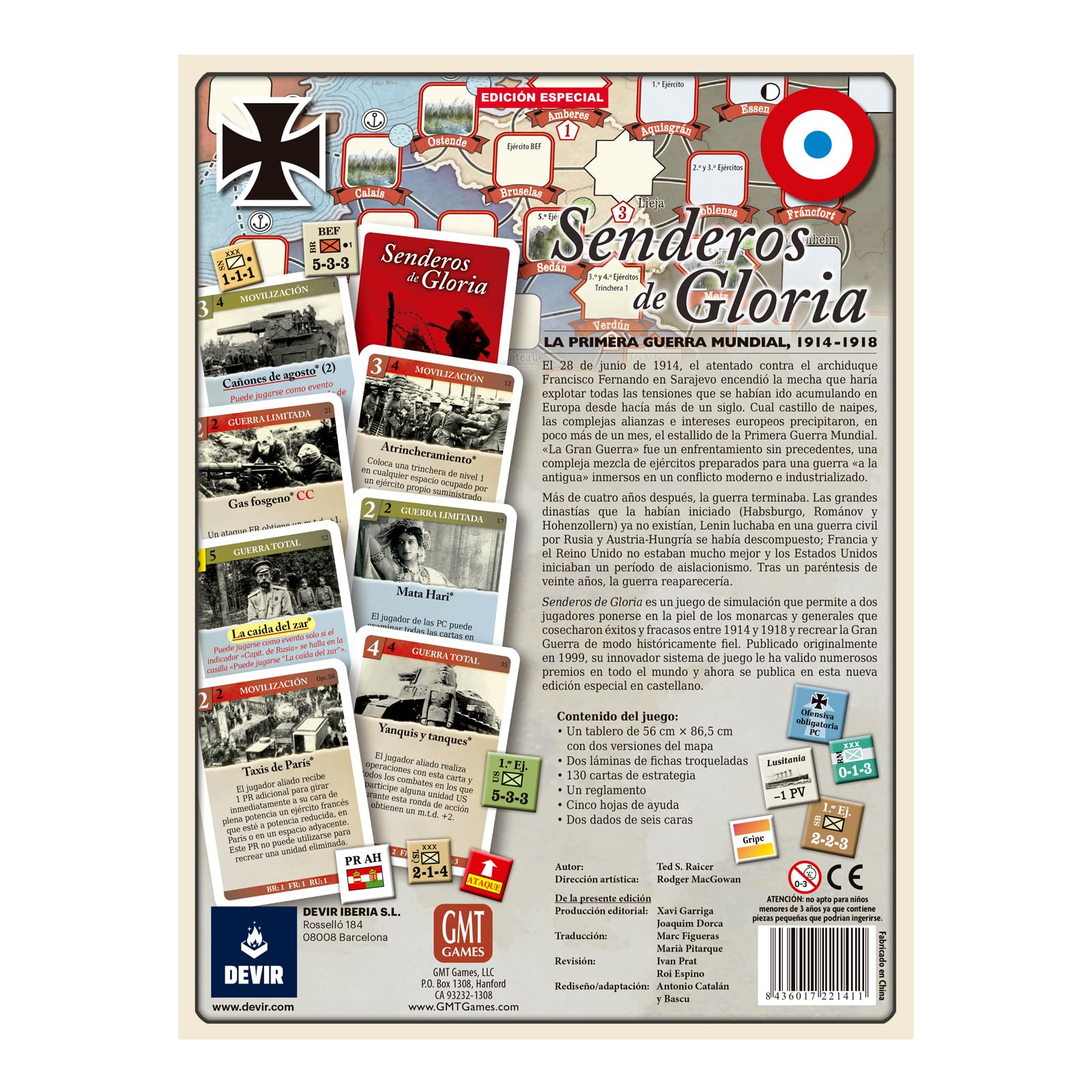 Devir, Senderos de Gloria, Juego de Mesa, Wargame, Estrategia, 2 Jugadores, Edad +14
