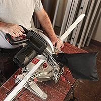 Vista 6 de Bolsa de recolección de polvo negra para sierra ingletadora modelo 255 con cremallera y soporte ajustable con cable, bolsas colectoras de polvo