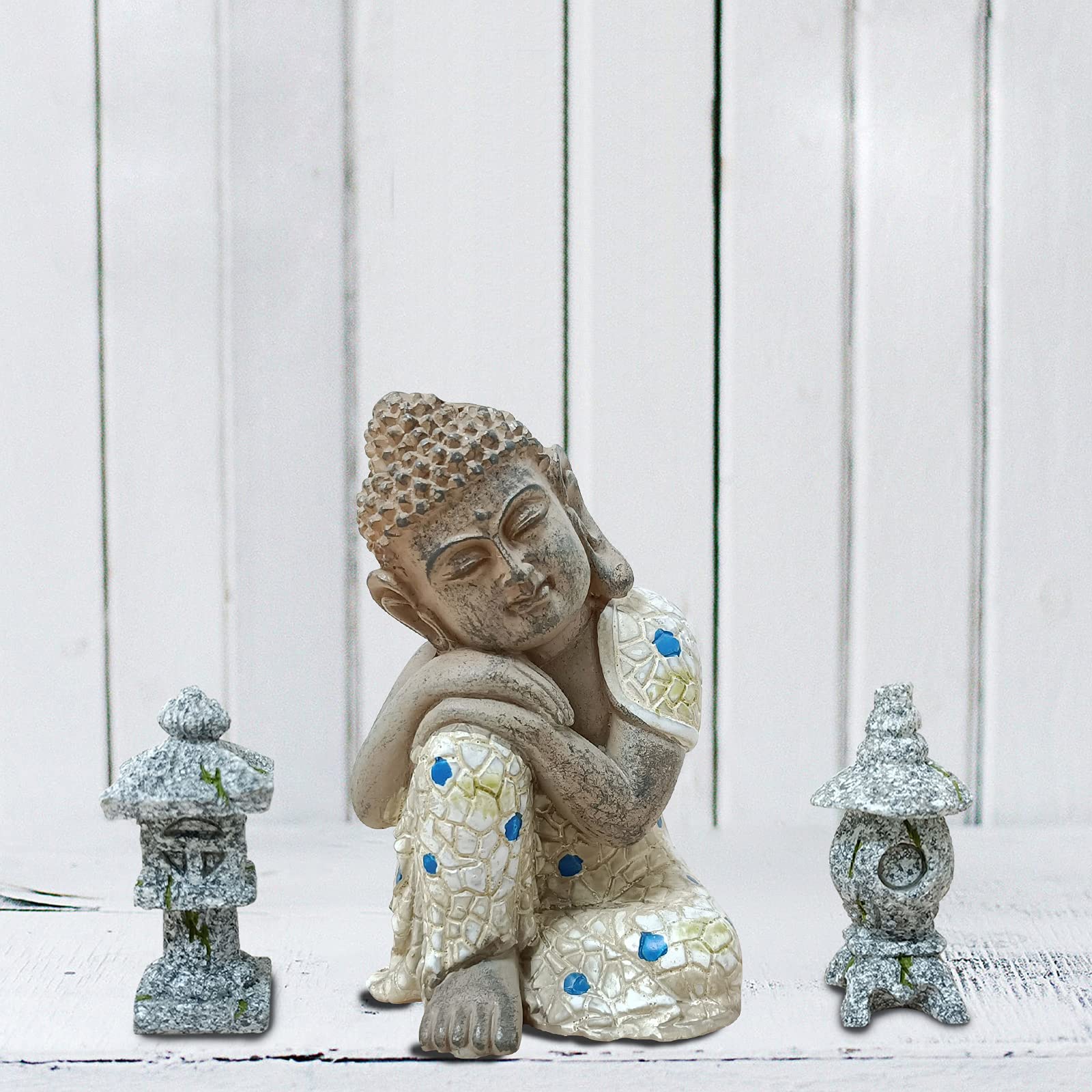 Anner Lily Sleeping Buddha Statue Home Decoration, Garden Figurines Bonsai Decorations, Mini Zen Garden Accessories Outdoor Décor