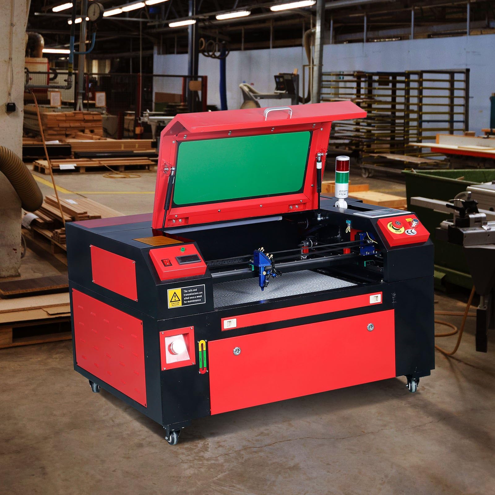 60W Laser Graviermaschine CO2 600mmx400mm Lasergraviermaschine CO2 Holz Laser Engraving Maschine CO2 Laser Hochpräzise Lasergravur Maschine Integrierte Maschine mit Lightburn/RDWorks Software