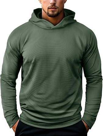 Zengjo Mens Pullover Hoodie Athletic Lightweight Hooded Workout Sweatshirt Moisture Wicking
