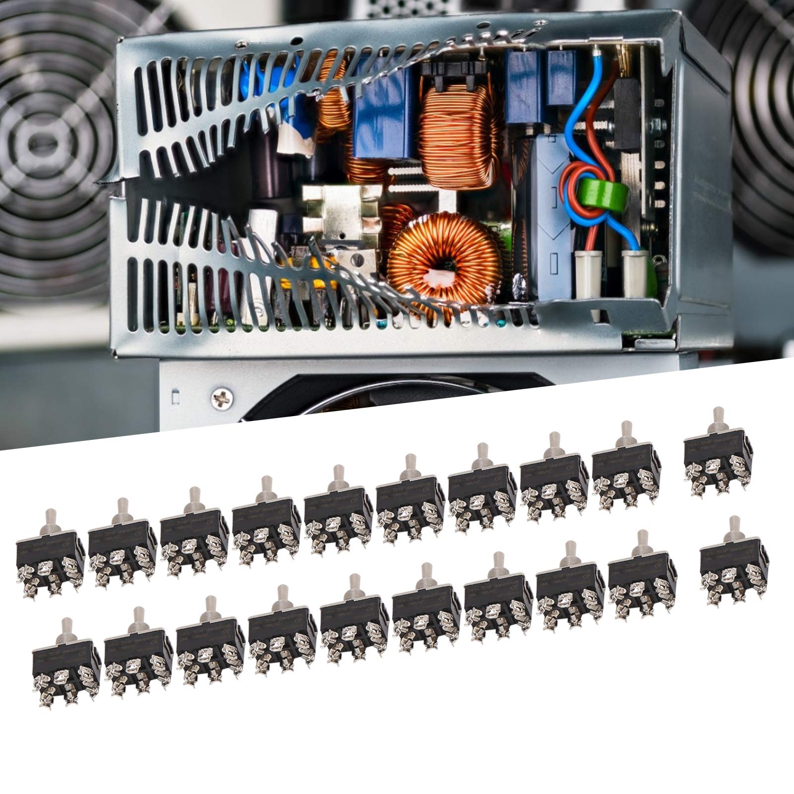 BERM Przełącznik Dwustabilny 6-pin LED Rocker, 15A 250VAC