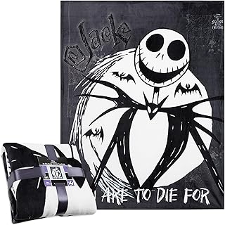 Comprar Disney The Nightmare Before Christmas Manta Polar Suave 150x130 cm, Mantas Originales para Cama y Sofá, Regalo de Amigo Invisible y Navidad (Negro/Blanco)