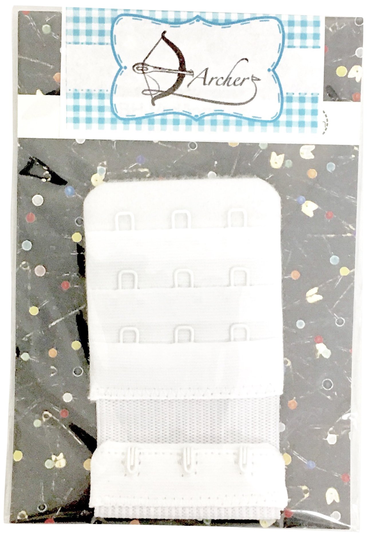 ArcherARCHER Bra Extenders 45mm 3 Hook Black, Cotton, 8 x 12 x 0.5 cm