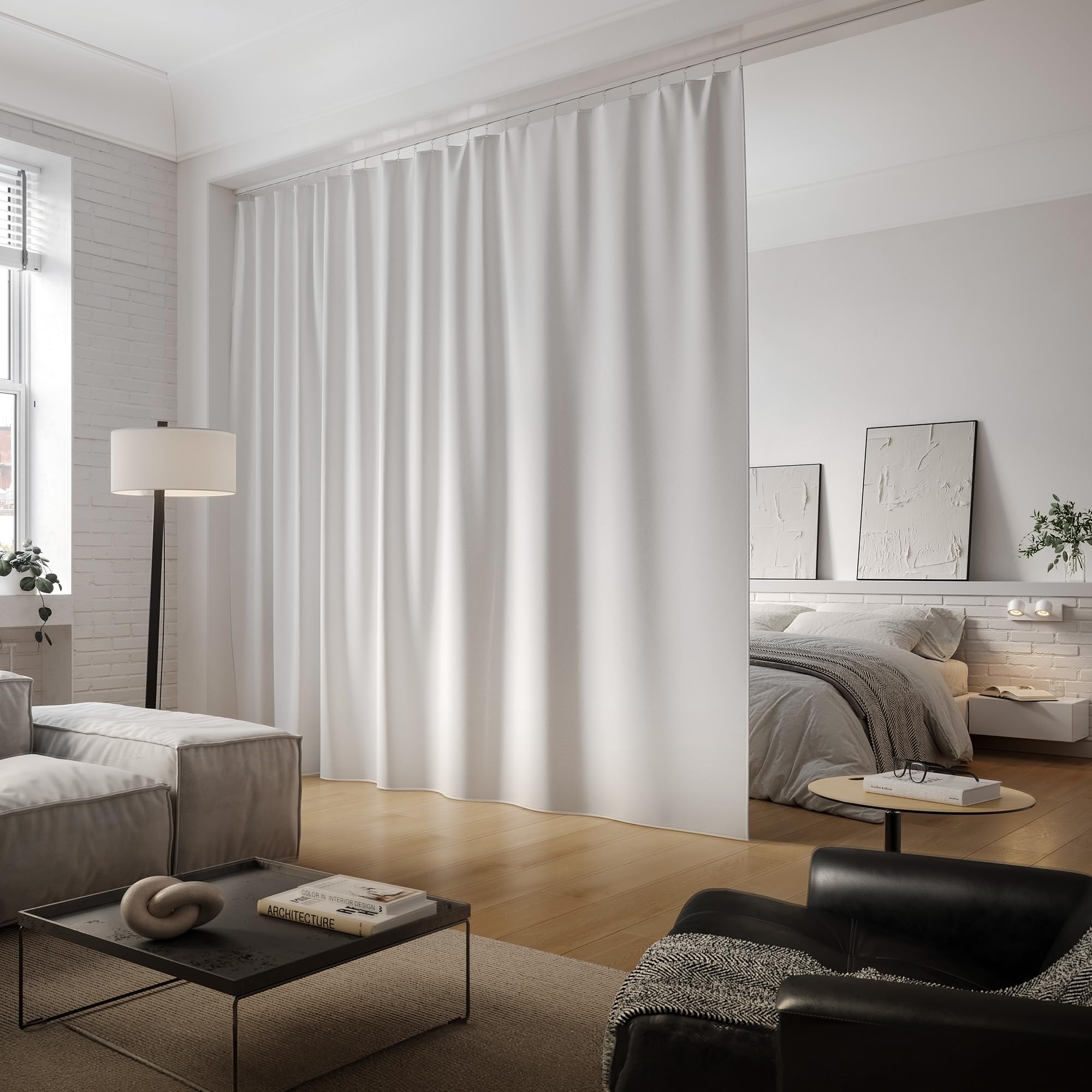 EverTrack Room Divider Curtains - Curtains for Ceiling Mounted Curtain Track to Create a Private Space or Divide a Room - Handcrafted in The USA -