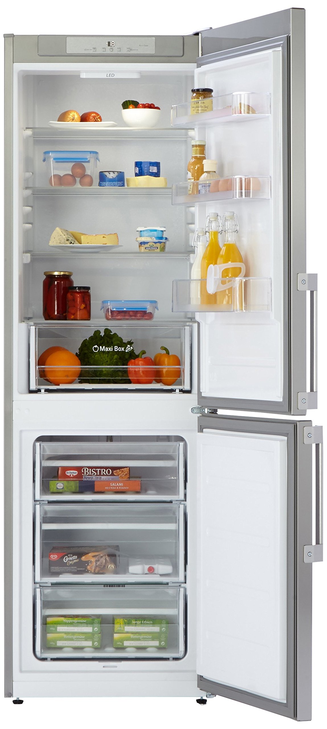 Combiné réfrigérateur-congélateur Bauknecht KGLF 18 WS - Classe énergétique A+++ - Hauteur de 189 cm - 161 kWh/an - Partie réfrigérateur de 228 l - Silencieux (38 db) - Blanc Inox