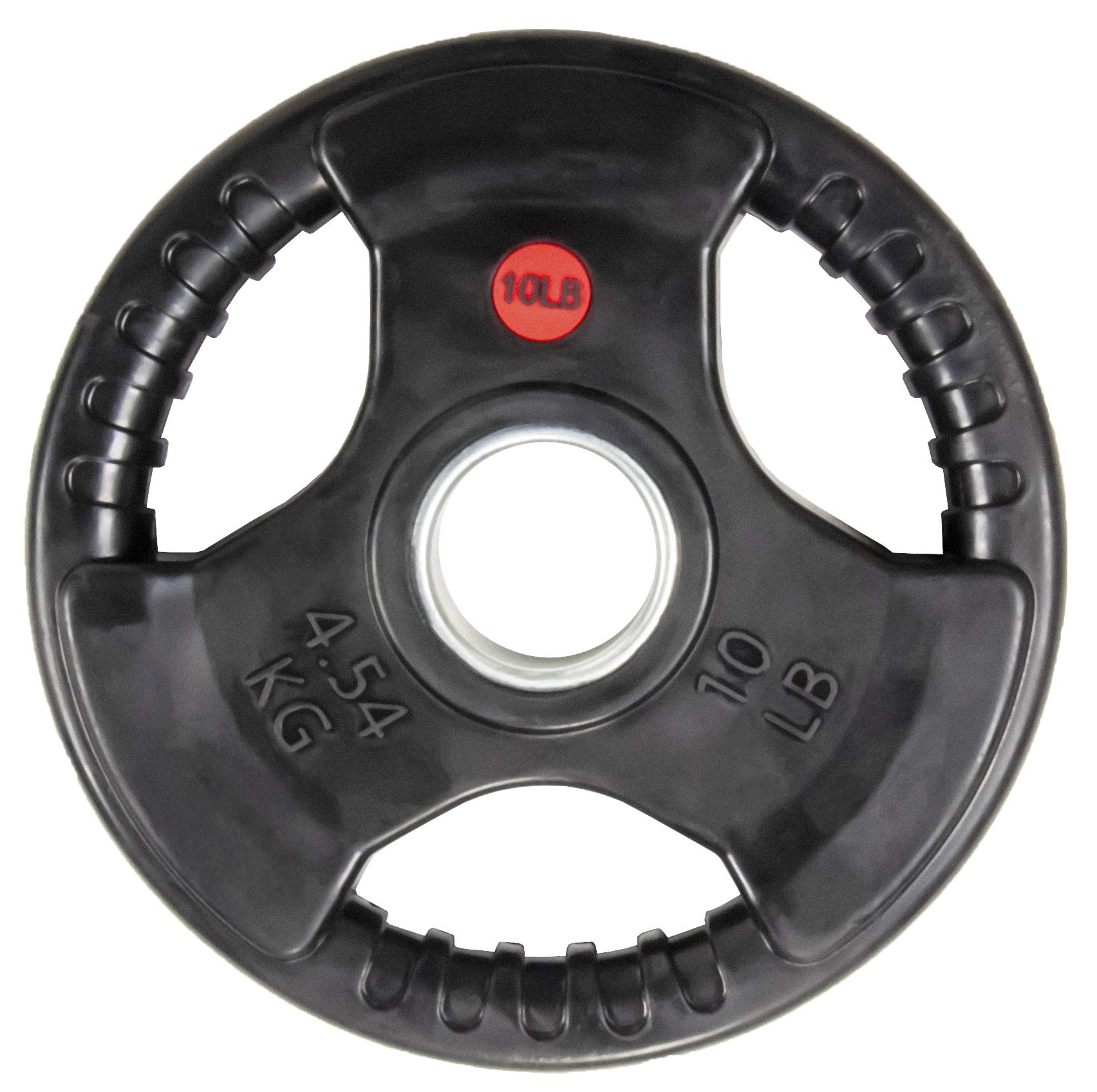 BalanceFrom Rubber Coated Cast Cast Iron Plate Weight Plate for Strength Training and Weightlifting, Olympic, 10-Pound, Single