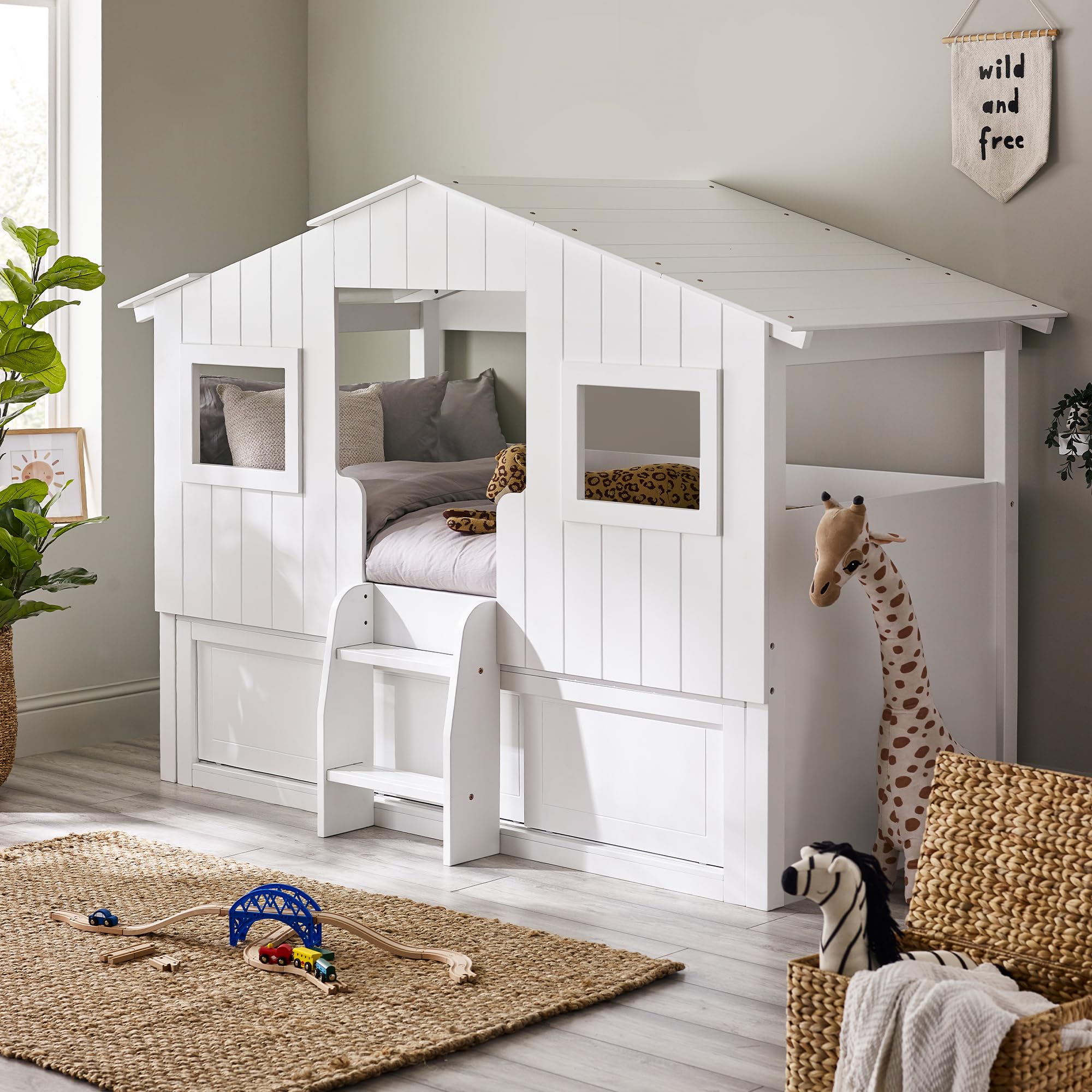 Julian Bowen Acorn Treehouse Midsleeper Bed - White - Small