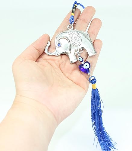 Miniatura 2 de Amuleto colgante de elefante azul turco (Nazar) para colgar en la pared y el automóvil, decoración del hogar, regalo de bendición