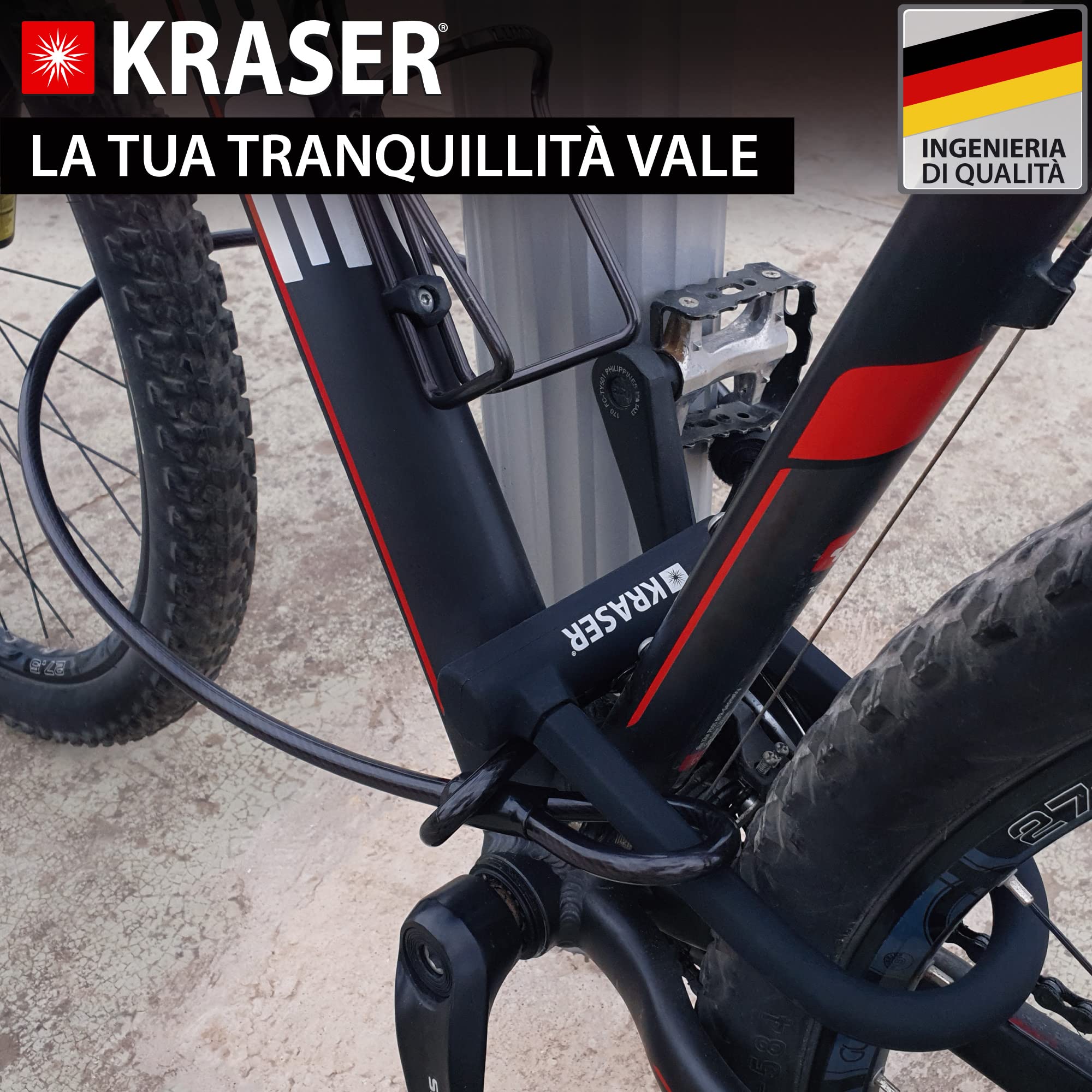 KRASER Lucchetto a U per Bici Universale