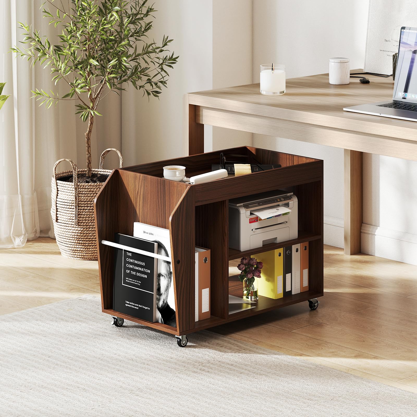 Amazon.com: Giantex Rolling End Table with Storage, 3-Tier Side