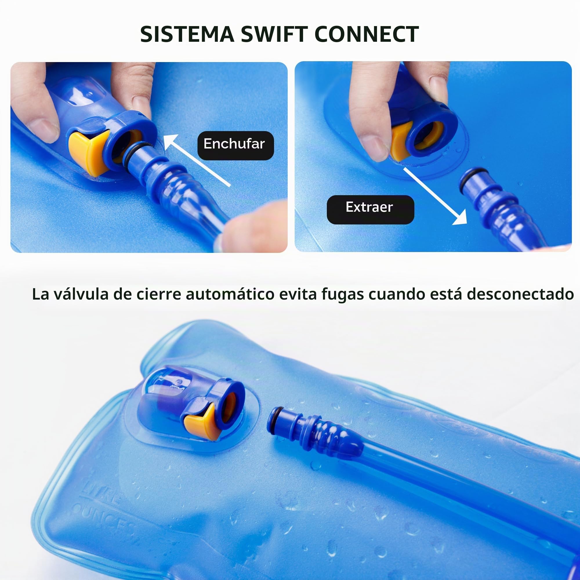 Unigear Bolsa De Agua para Mochila Hidratación Depósito De Dgua Portátil TPU Libre de BPA Tubo Desmontable Apertura Grande Bolsa Hidratación para Ciclismo Senderismo Excursionismo Camping